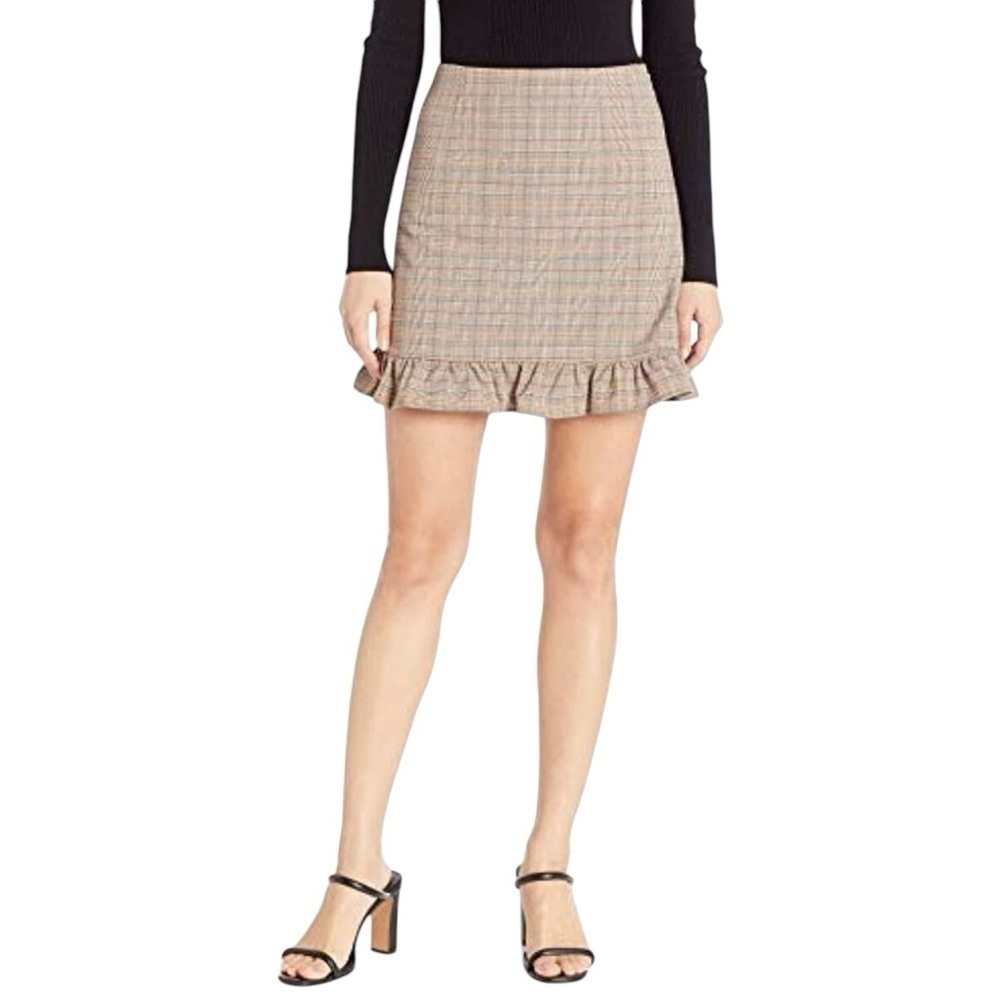 Cupcakes And Cashmere Matilda Plaid Mini Skirt Size 6
